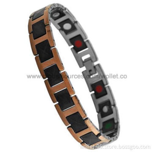 2014 Health Therapy Element High-quality Two-tone Tungsten Bracelet for Men